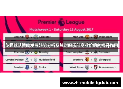 英超球队赞助发展趋势分析及其对俱乐部商业价值的提升作用
